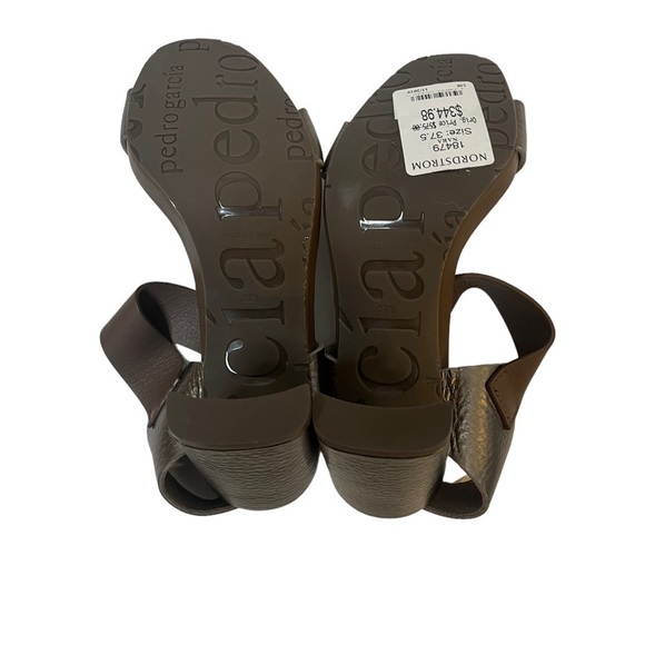 PEDRO GARCIA Nut Cervo Lame Nara Block Heel Sandal - Picture 6 of 7